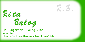 rita balog business card